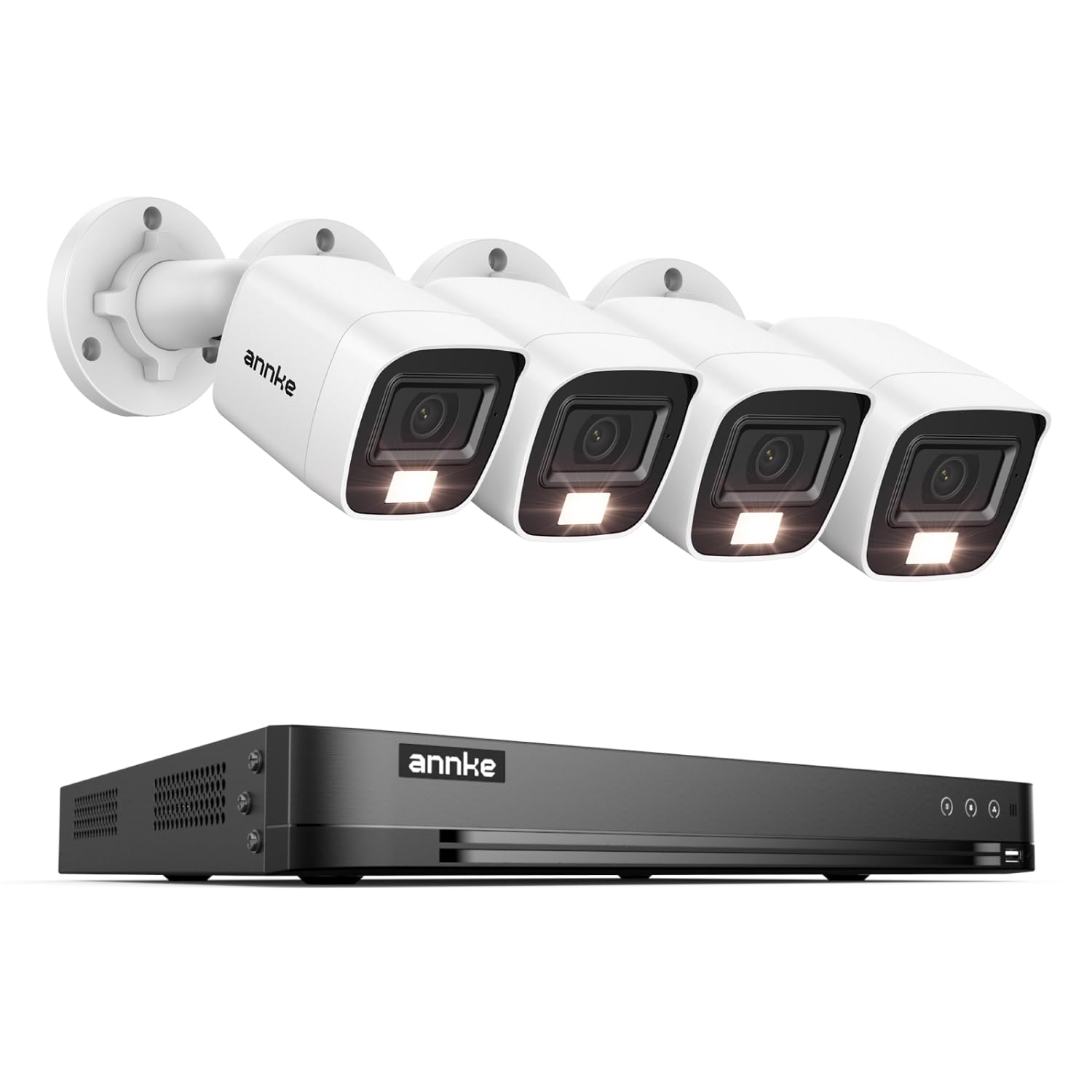 ANNKE 32CH H.265 Pro+ 3K Lite Digital Video Recorder with Human/Vehicle Detection, 5-in-1 Hybrid CCTV DVR, 4 Packed 2.0MP 1080P 1920TVL Wired Security Camera Kits