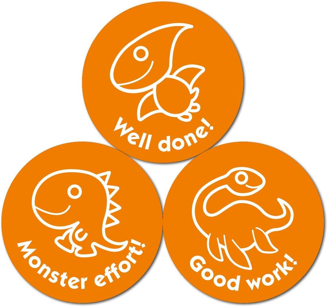 Orange Dinosaurs Stickers (38mm) 10 Sheet Pack Toys & Games