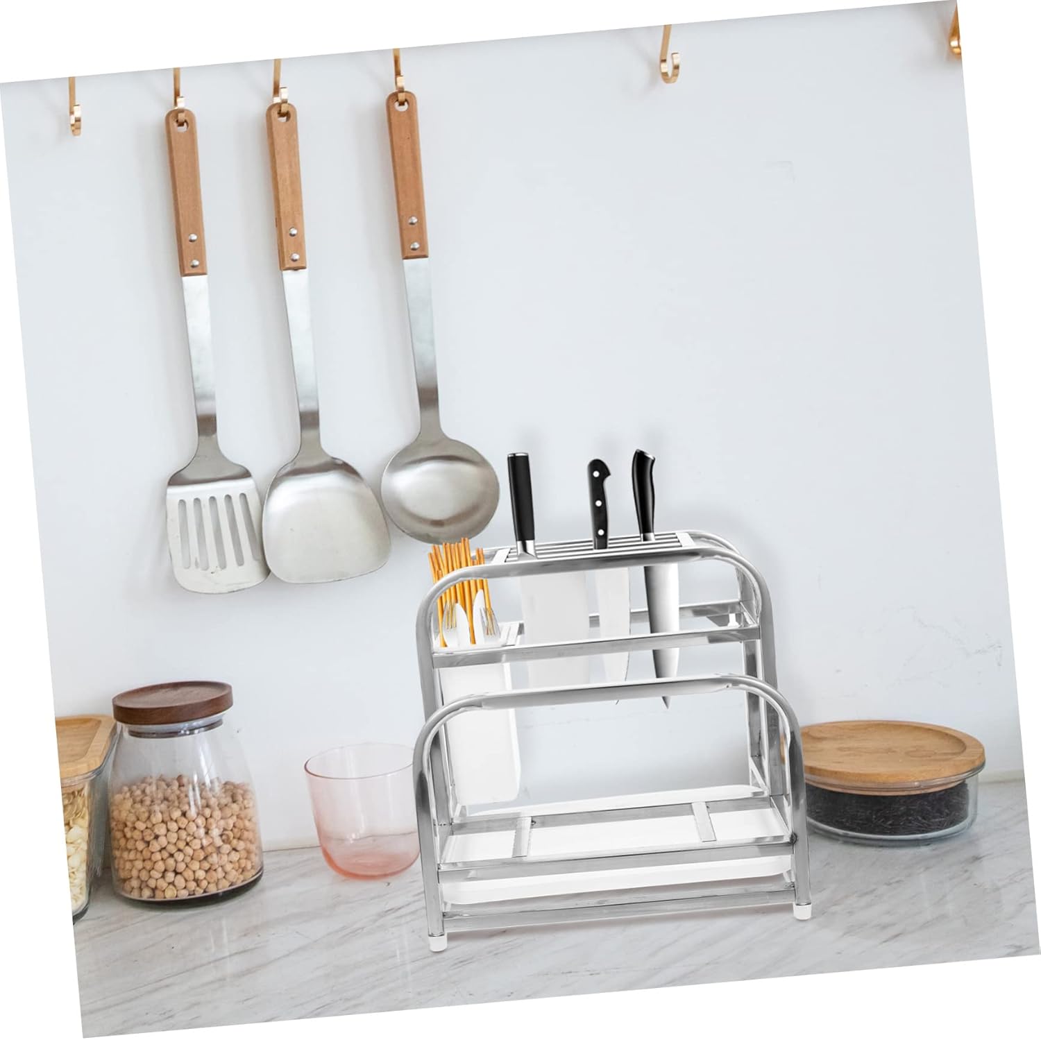 Multi Function Kitchen Storage Holder Cutter and Chopstick Organizer with Spacious Design for Home Kitchen Tools and Utensils