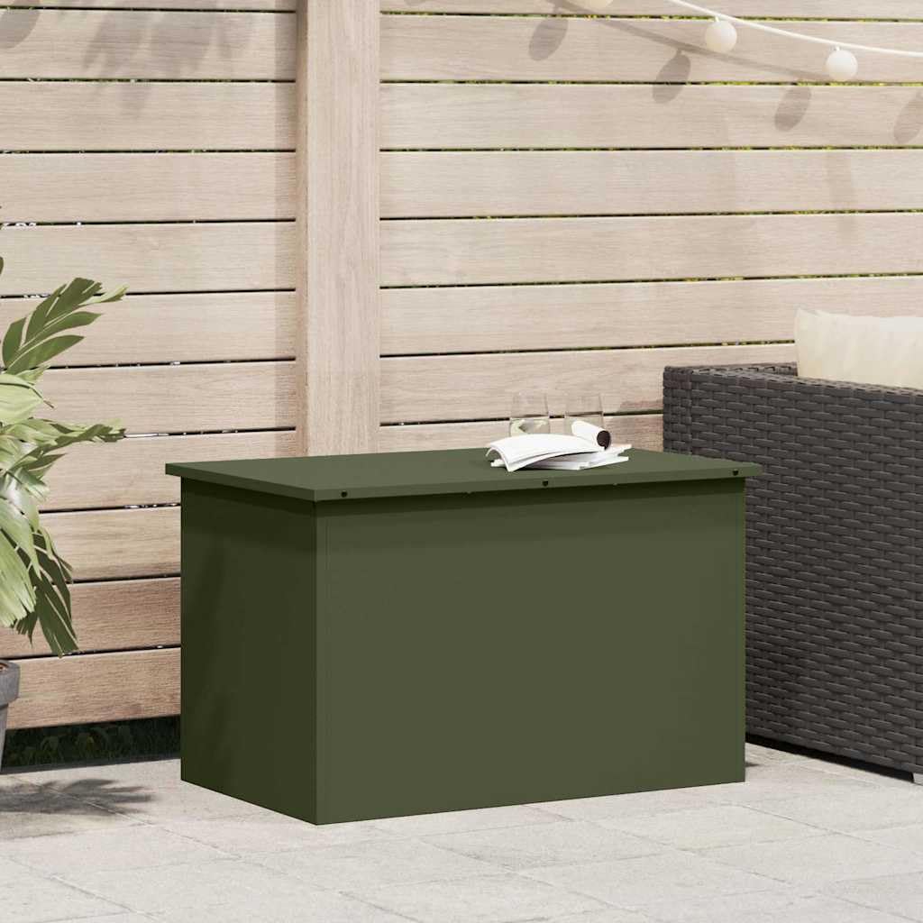 vidaXL Cassa per Cuscini da Giardino Acciaio 80 x 50,5 x 50 cm 175 L, Soluzione di stoccaggio per Giardino e terrazzo, Box Resistente, Organizer in Metallo, armadietto Rettangolare