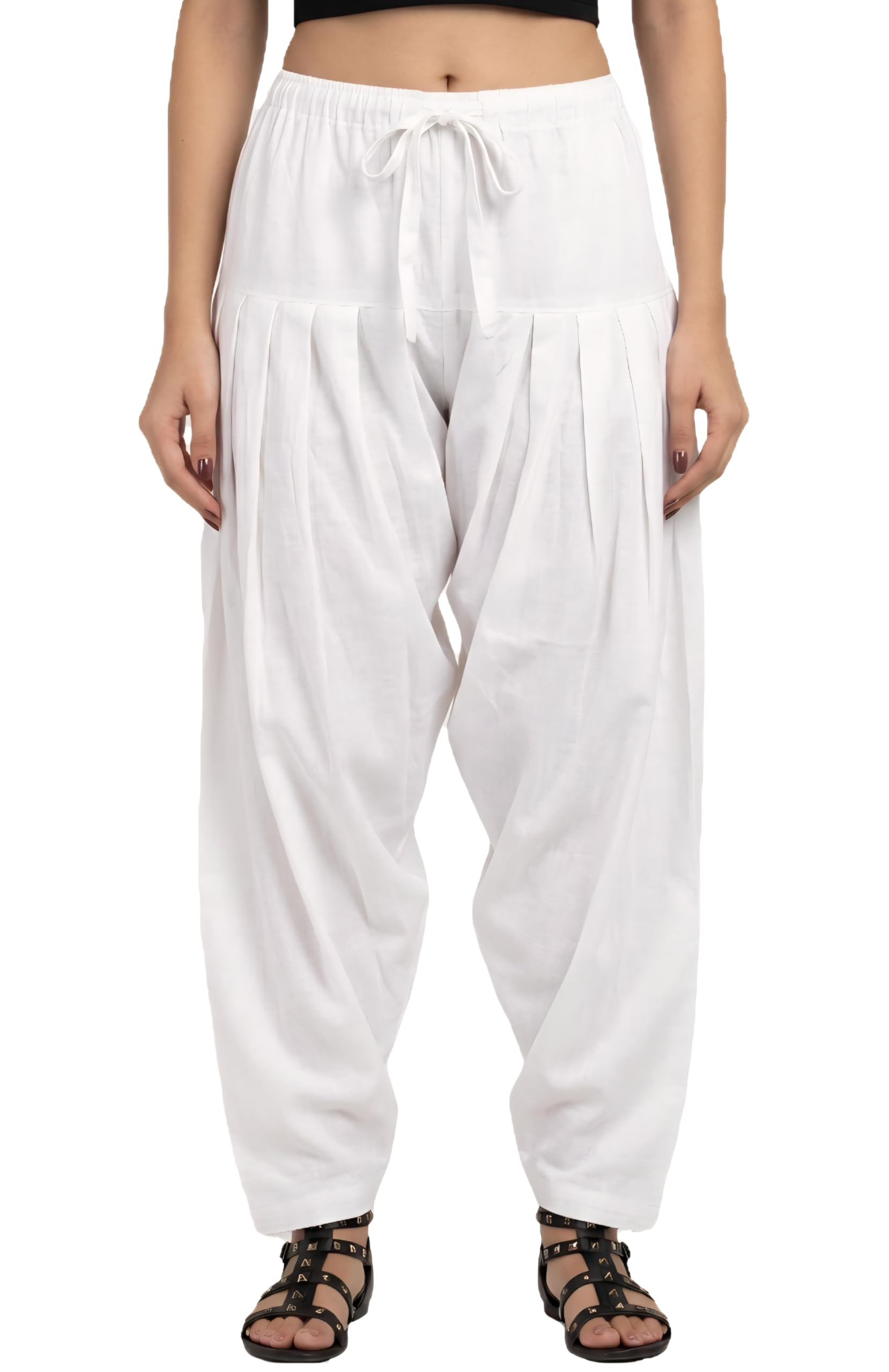 Shiv Fashion House | Solid Cotton Salwar for Women | 100% Pure Cotton Semi Patiala | Free Size Up to 3XL | Elastic Waist | Comfortable-picture-12