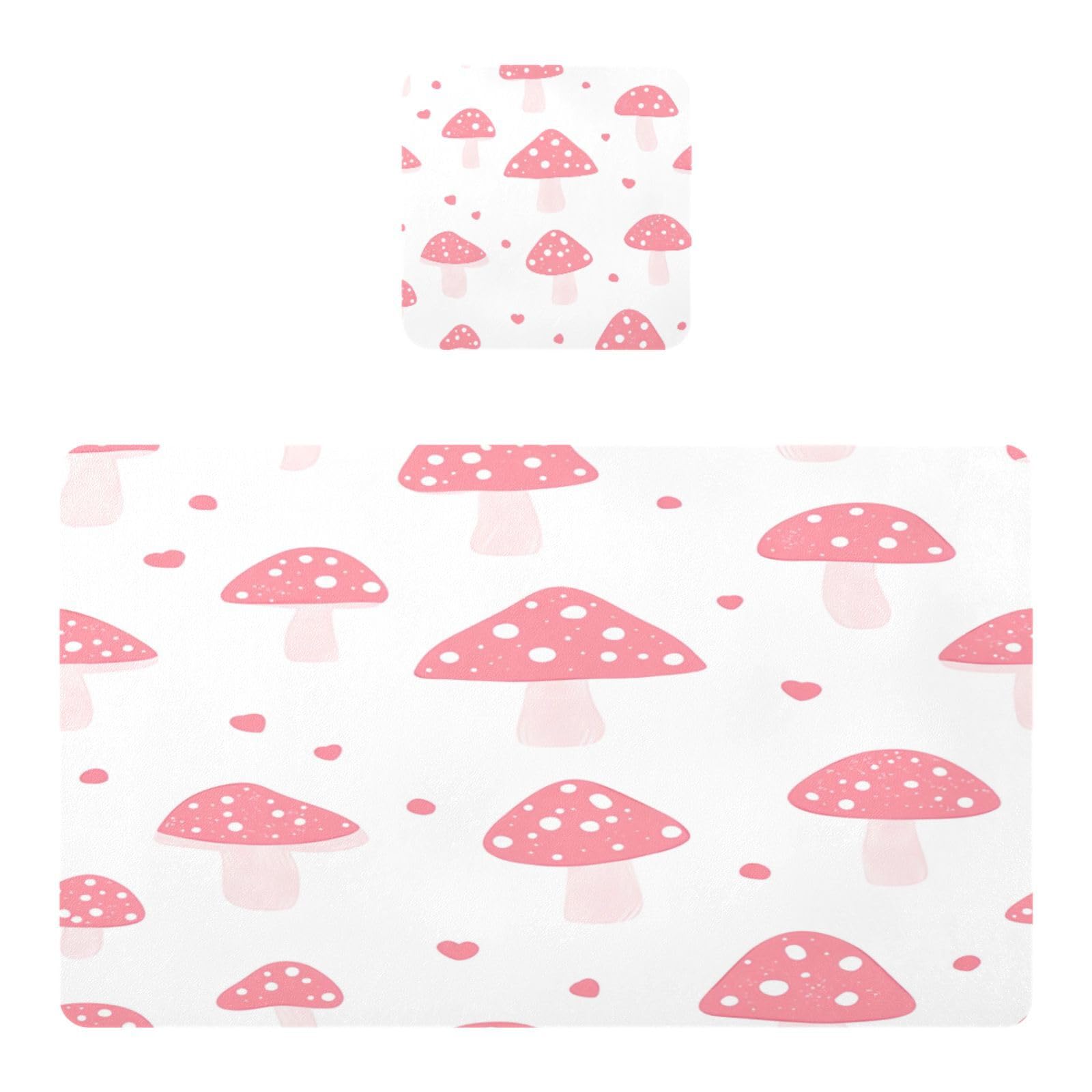BURSTDDY Mushrooms Placemat Waterproof Place Mat for Dining Table