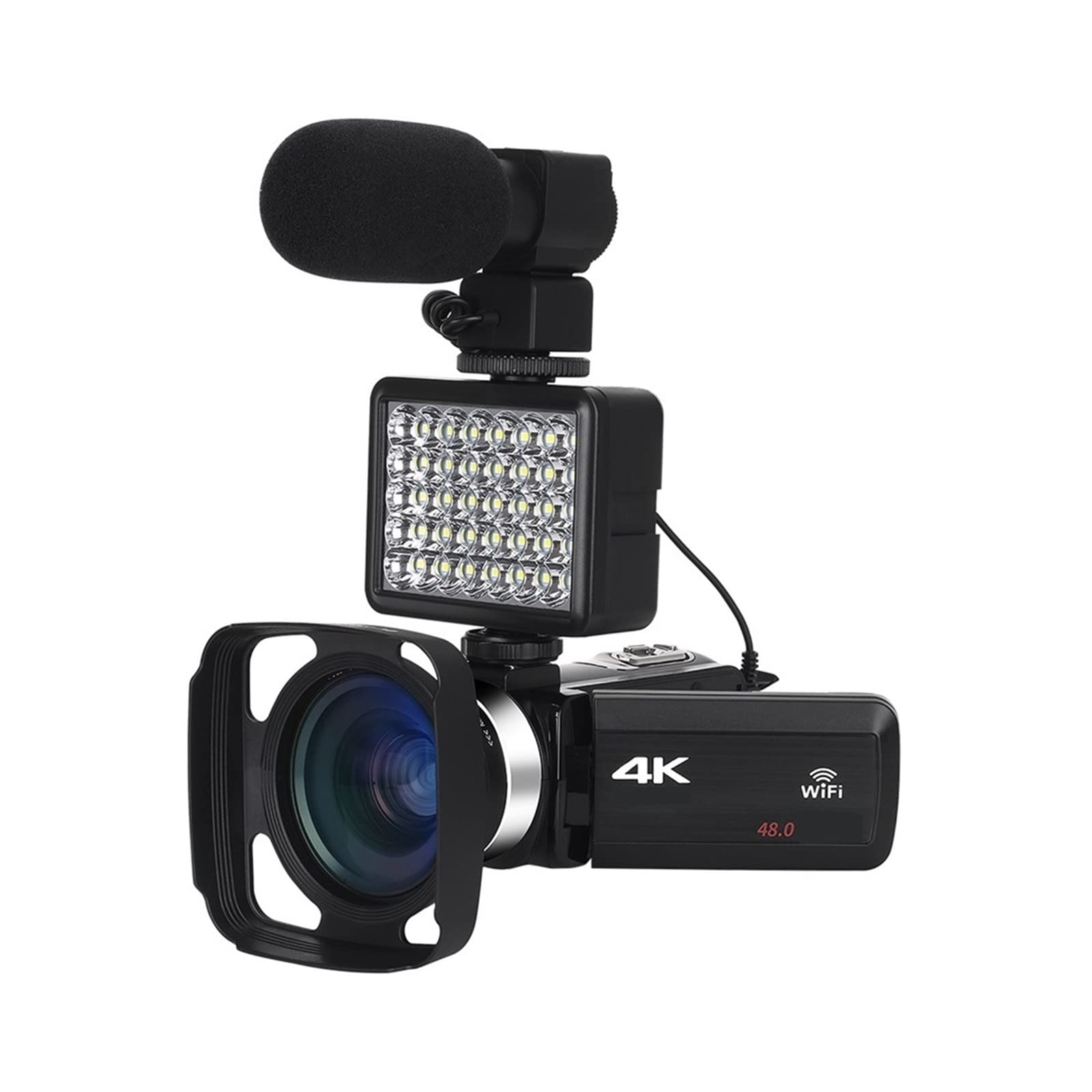Macchinetta Digitale, Videocamera Digitale Full 4K Videocamere Videocamere digitali Live Streaming Fotografia 18X Vlogging Recorder Webcam Ultra HD(64G SD Card,Camera Knit 3)