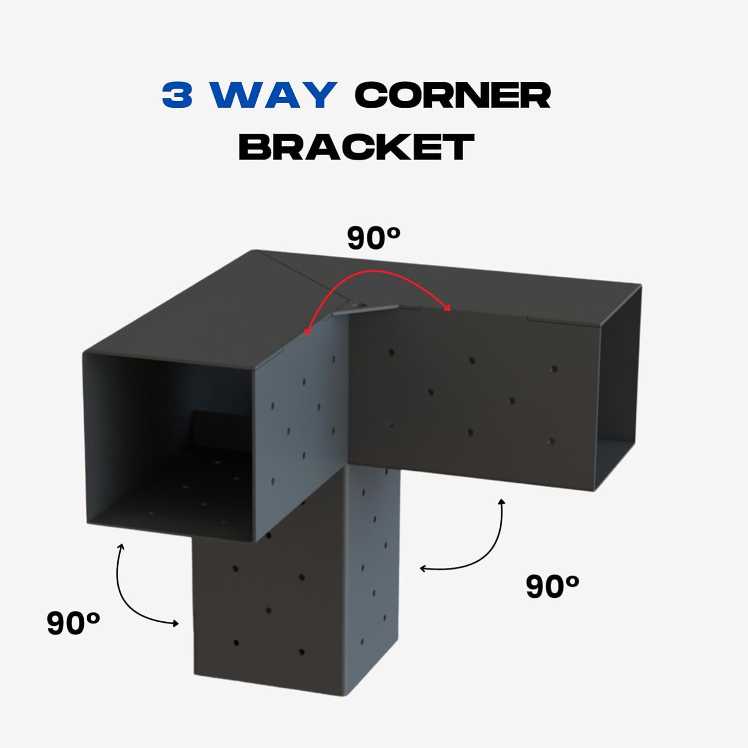 Premium Woodworks Pergola Bracket Kit - 4PCS 3-Way Corner Brackets & 4PCS Post Base Brackets for 4x4 Wood Beams (3.5"x3.5") - Heavy Duty Pergola/Gazebo Hardware, Outdoor DIY Patio Kit