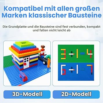 HOTUT Building Plate Compatible with Most Brands 6 Plates Set Classic Base Plate 12.9 x 25.6 cm Construction Toy for Children Creative Learning Toy