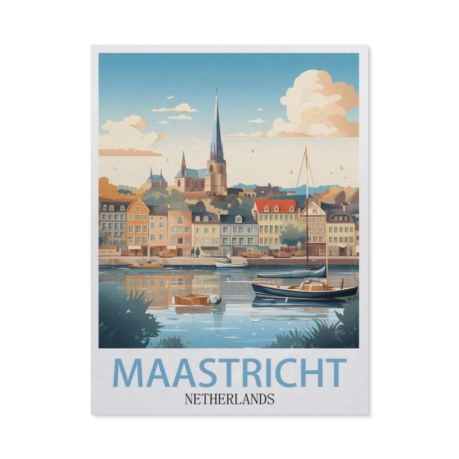Funny Metal Tin Sign Wall Decor，Maastricht Netherlands(15x30cm）
