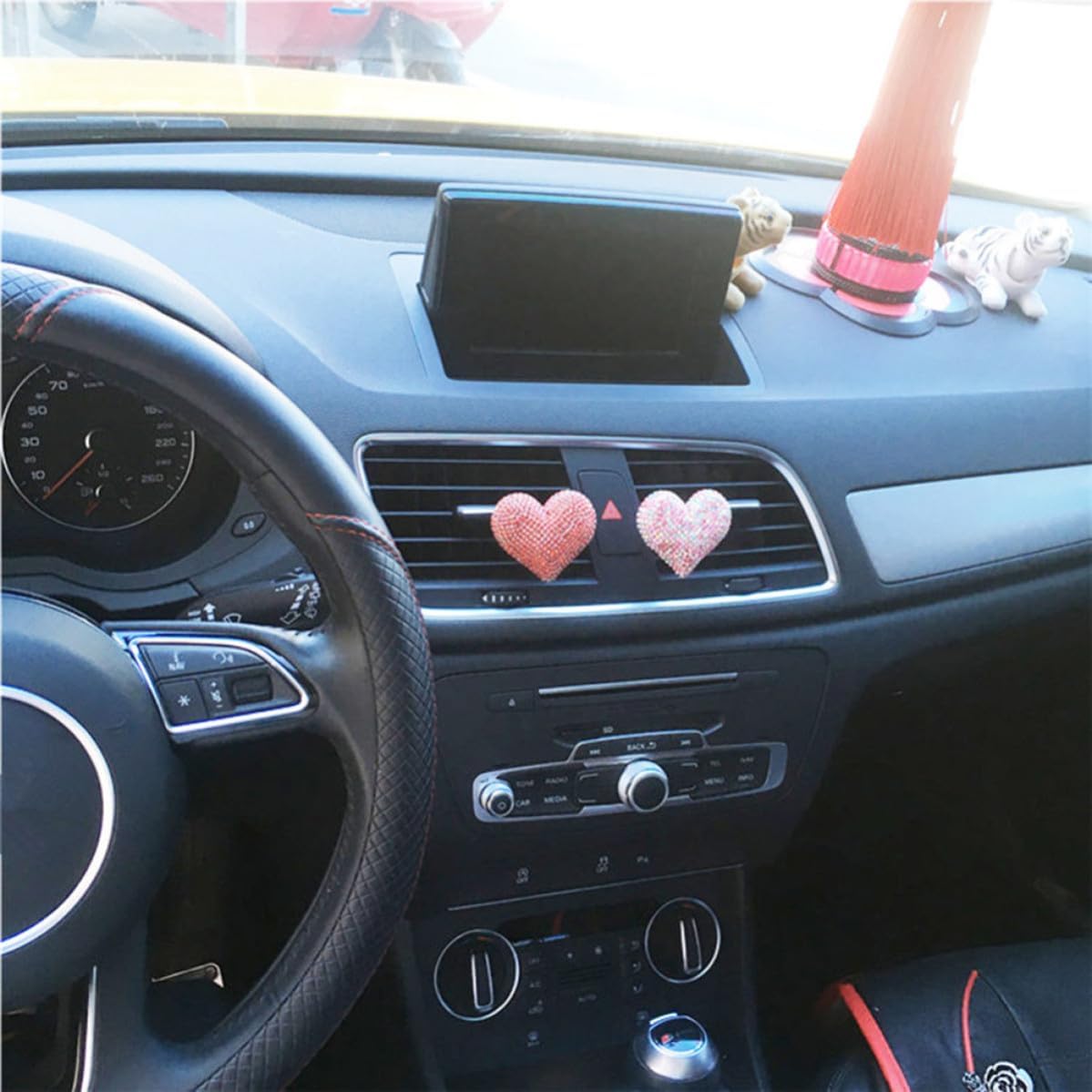Rhinestone Heart Car Perfume Vent Clip for Auto Decoration image 2