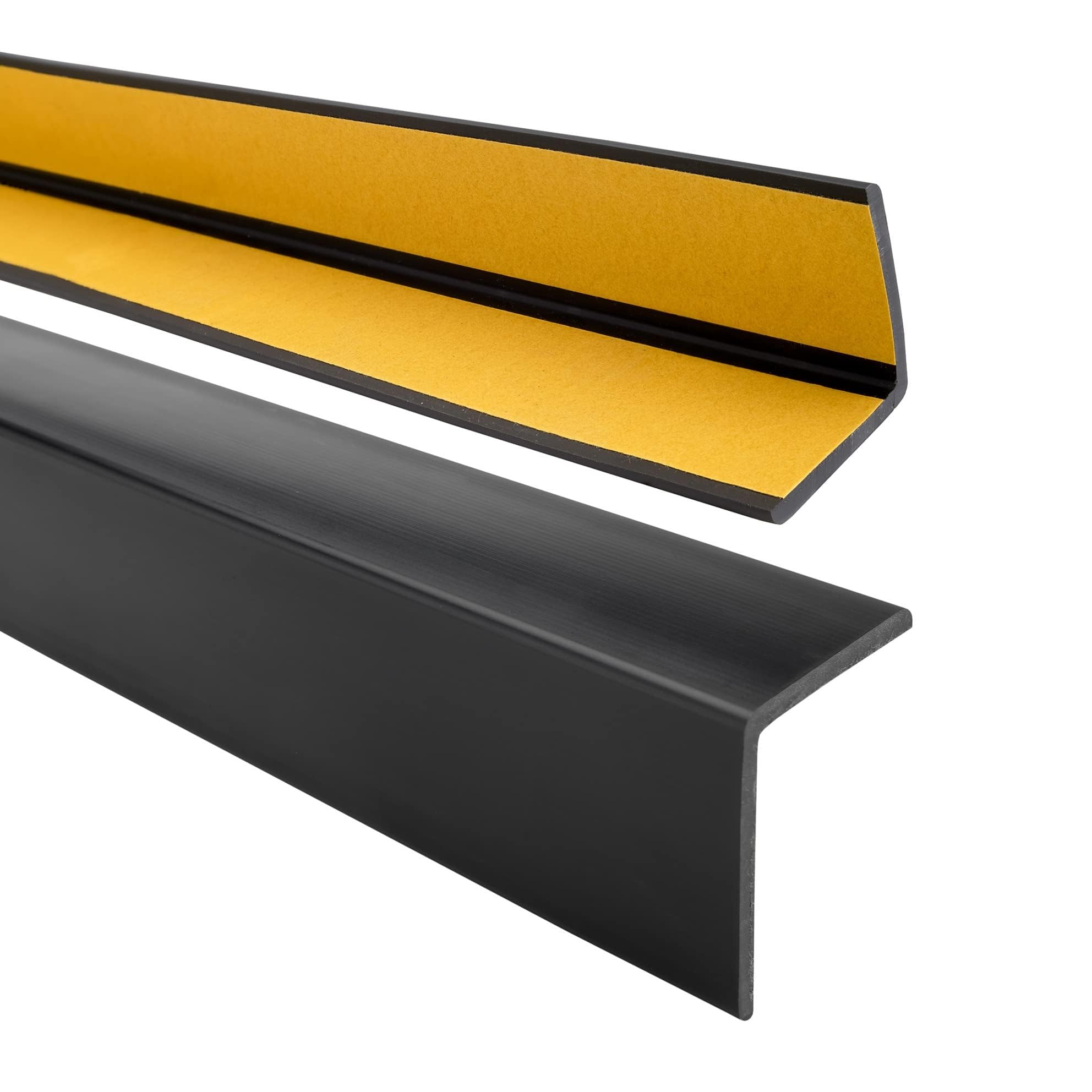 QUEST Kątownik miękki PVC 40x40 mm samoprzylepny, ochronny profil L kątowy, narożnik odbojnikowy z klejem, czarny, 200 cm