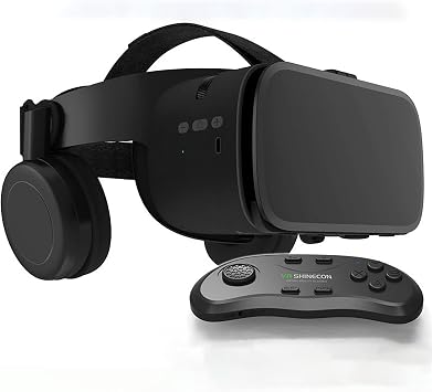 VR Goggles Glasses with Remote Control, VR Glasses for 3D Movie Video Play Games, VR Realidad Virtuales Game System VR Headset for iPhone Apple Android PC Phone Color Black, Size B01