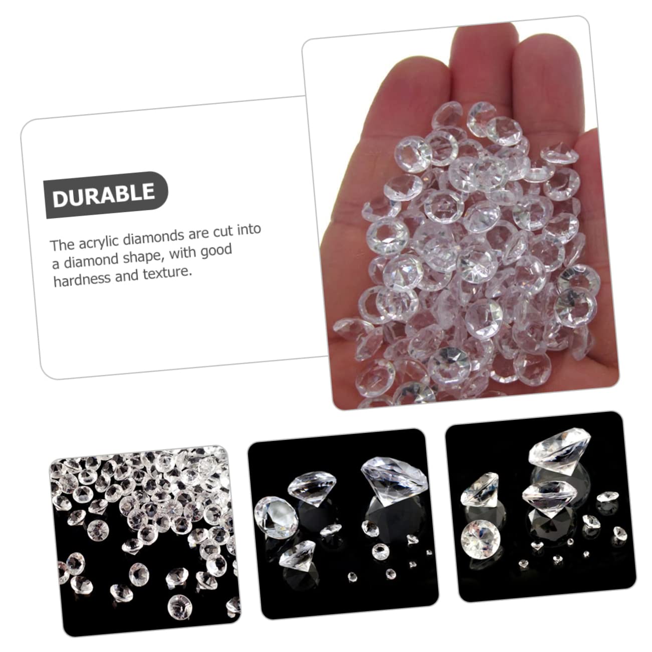 VICASKY 2500 Pezzi Strass Acrilici Trasparenti Decorazioni per Feste e Matrimoni Acrilici Riflettenti per Riempitivo Vasi e Centrotavola Eleganti