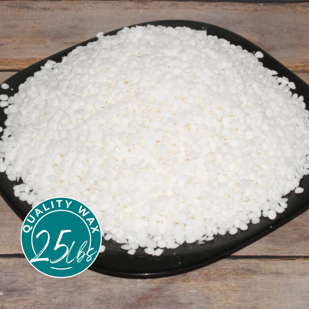 Cuentas de cera de soja para hacer velas, pastillas de cera de soja de 25 libras, mezcla suave para formulación de fragancia de alta carga, suministros para hacer velas