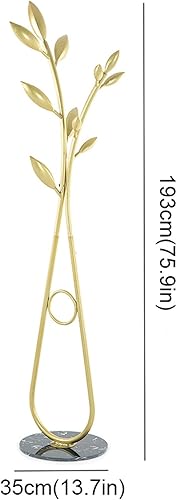 Miniatura 2 de Coat Rack Leaf Standing Gold Iron Hanger Marble Base Floor Hanger Modern Nordic Home Bedroom Freestanding Hanger