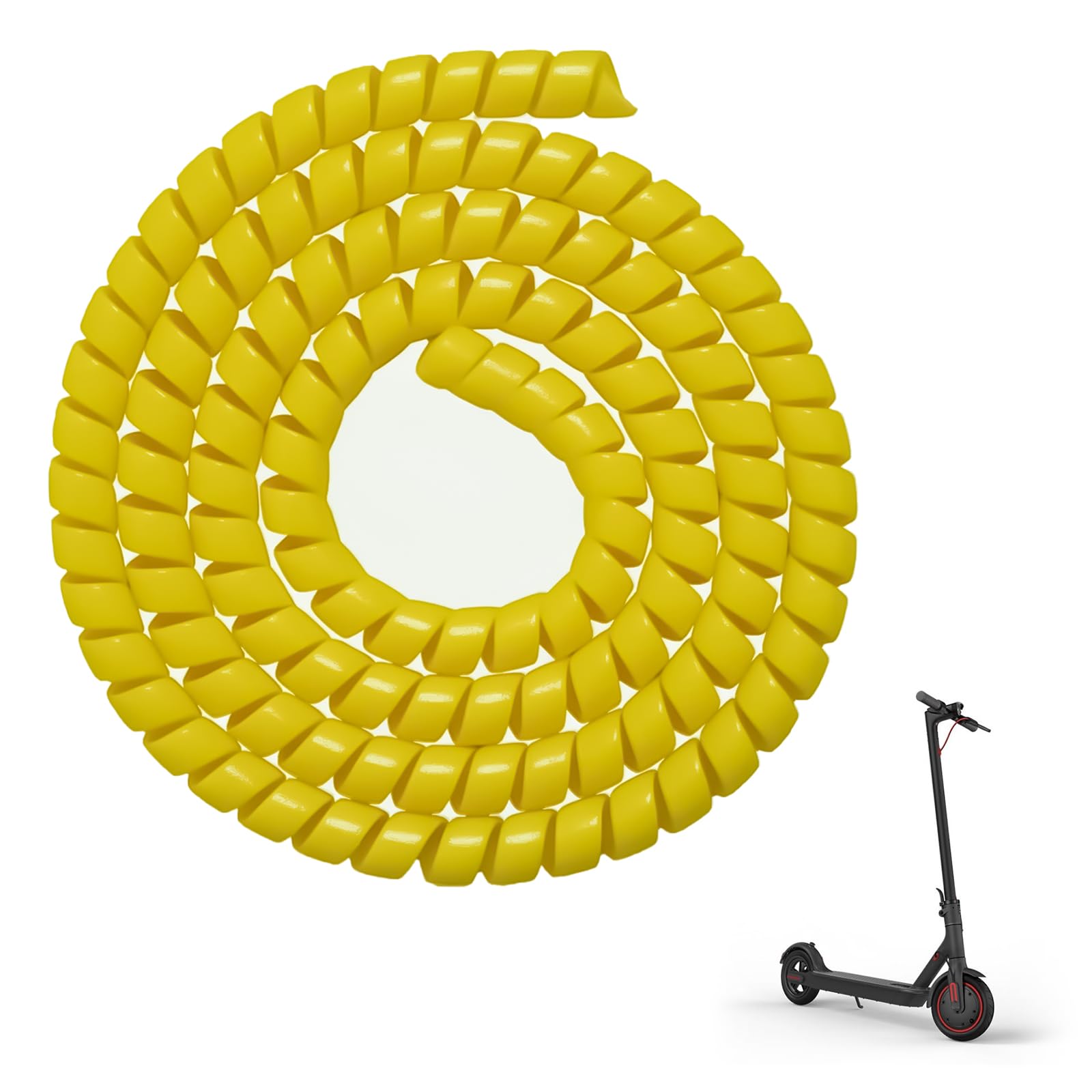 Gdraco Cable Protection Cable Management Spiral Cable Protection Tube 1 m for Xiaomi M365/m365 Pro/Pro 2/1S Electric Scooter/for Ninebot G30 Max Scooter (Yellow)