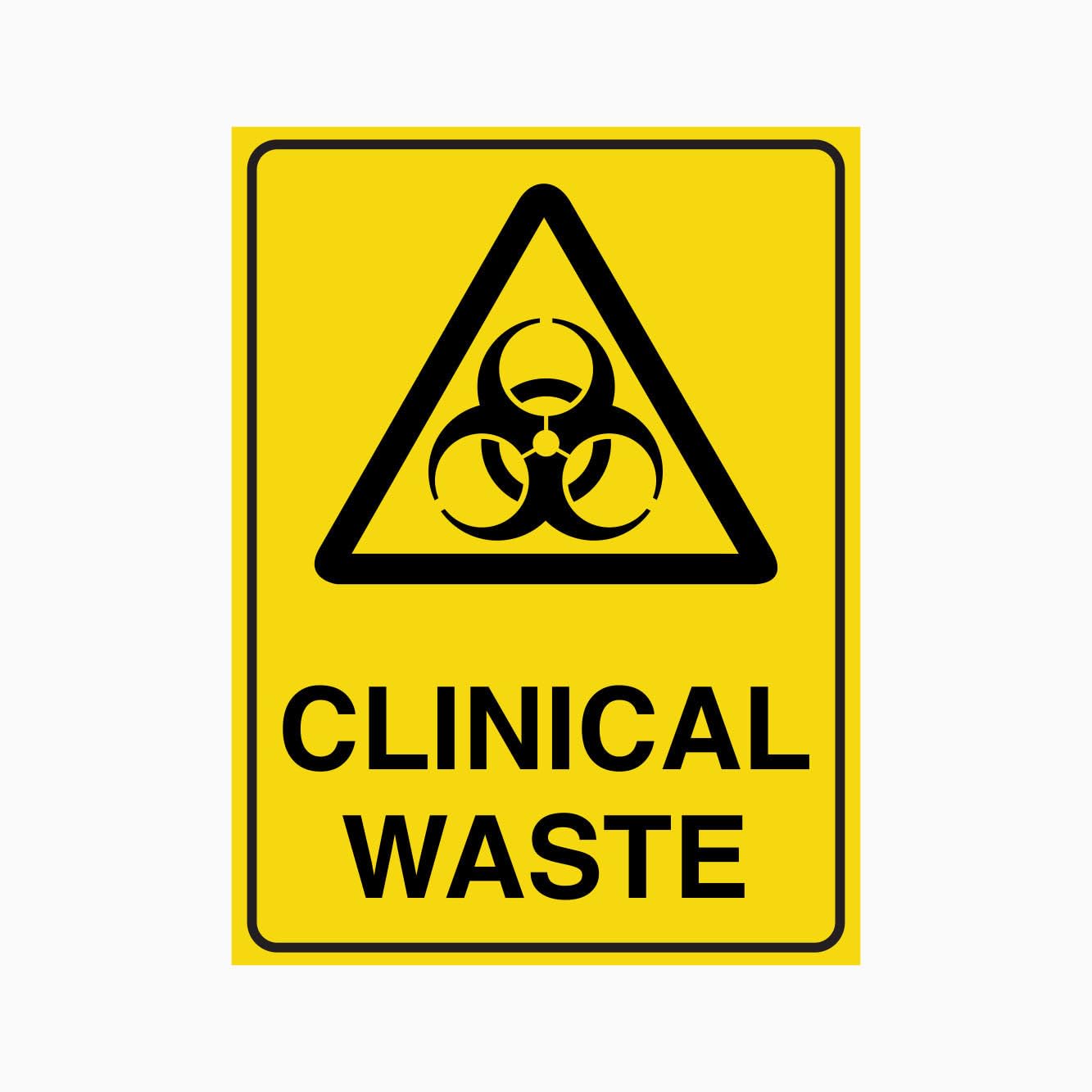 CLINICAL WASTE Sign Hazard Metal Tin Sign 8 x 12 inch for Industrial & Commercial Series
