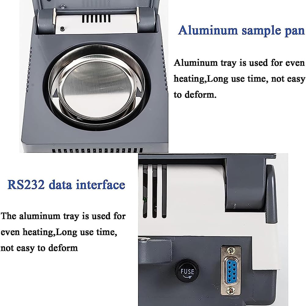 Digitaler Touchscreen-Feuchtigkeitsanalysator, elektronischer Feuchtigkeitstester, automatischer Halogen-Heizungs-Feuchtigkeitsmesser-Tester, 110 g Kapazität, 1 mg Ablesbarkeit, Chemie, Biologie, Le