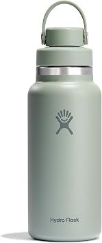 Hydro Flask Water Bottle - Insulated Stainless Steel - Wide Mouth Chug Lid, Non Spill, Leakproof in 32 Oz Agave Green