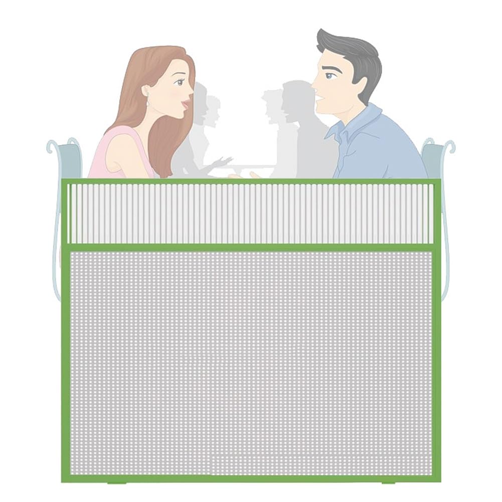 GJZQDKX Restaurant Low Fence Divider Tempered Glass Partitions for Dining Areas Office Desk Decorative Panel Translucent Countertop Aisle (Green 80x100cm 31.5x39.3in)