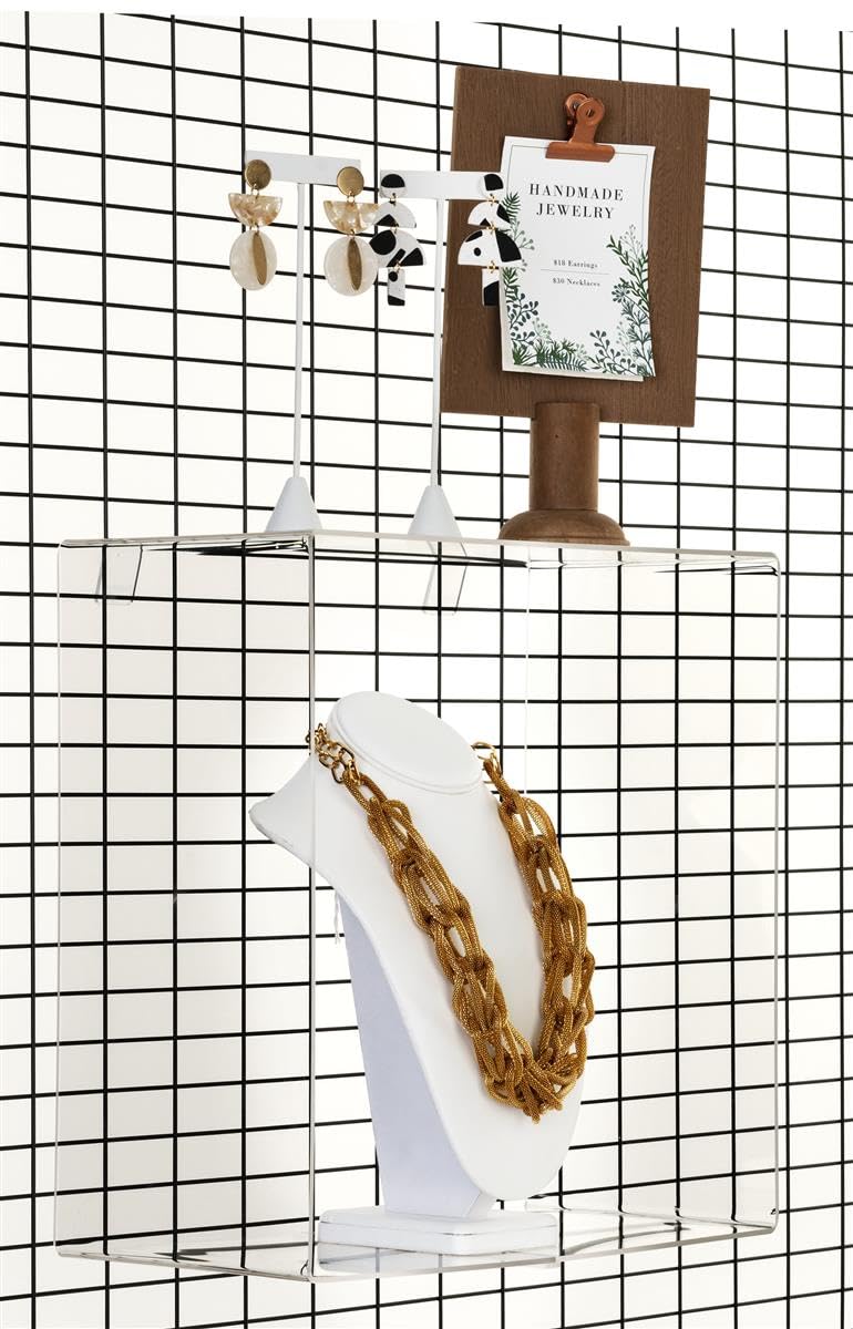 Displays2go Acrylic Display Cube for Gridwall with Hollow Center and Dual Mounting Brackets (SMGRDACUBE1)