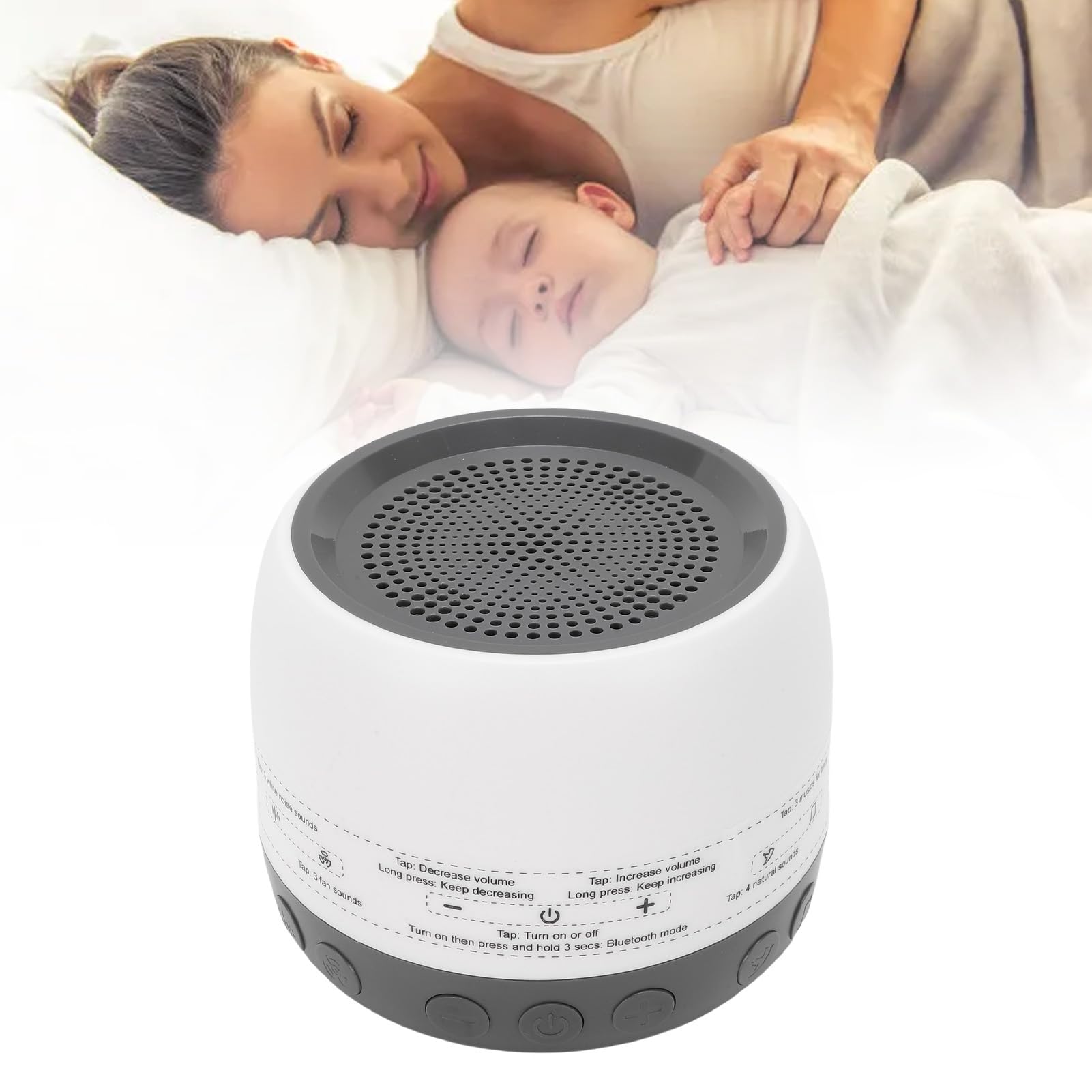 CCYLEZ Baby White Noise Machine Zum Schlafen, Tragbare Reise-Soundmaschine mit 13 Beruhigenden Geräuschen, USB-betrieben, Speicherfunktion, Timer und Einstellbarer Lautstärke für Babys und Erwachsene
