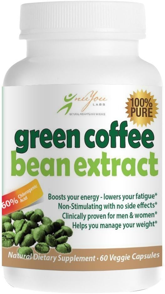 BEST GREEN COFFEE BEAN EXTRACT with GCA Chlorogenic Acid - Highly Effective Natural Weight Loss Diet Supplement - Premium All Natural Green Coffee Bean Extract Formula - Full 30 Day Supply - 60 Veggie Caps
