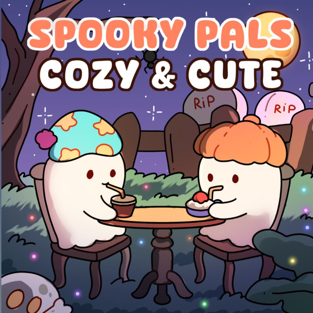 Spooky Pals: Cute & Bold Easy Coloring Book – Fun, Relaxing Halloween Scenes & Cozy Creepy Adventures for All Ages.