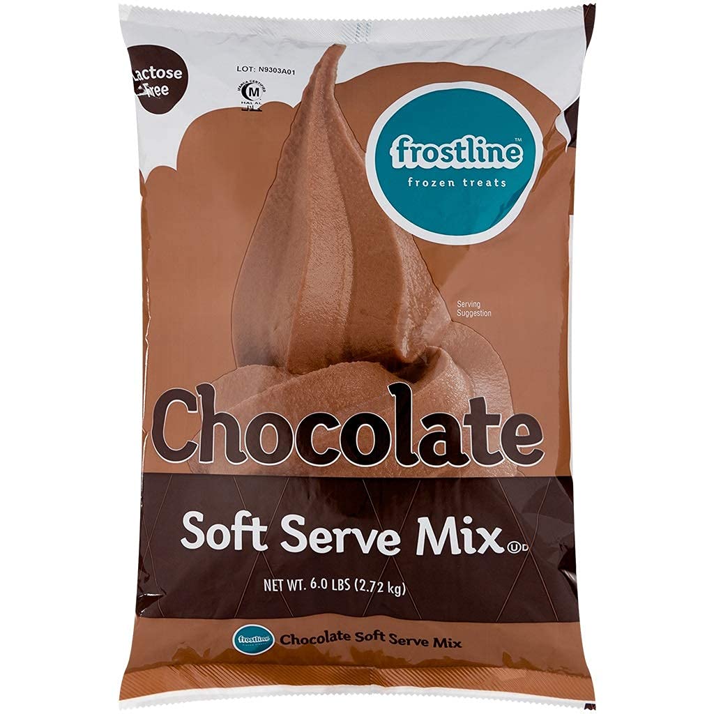 Spoonz Frostline Chocolate Soft Serve Mix, 6 Pound Bag with Fog Wipe