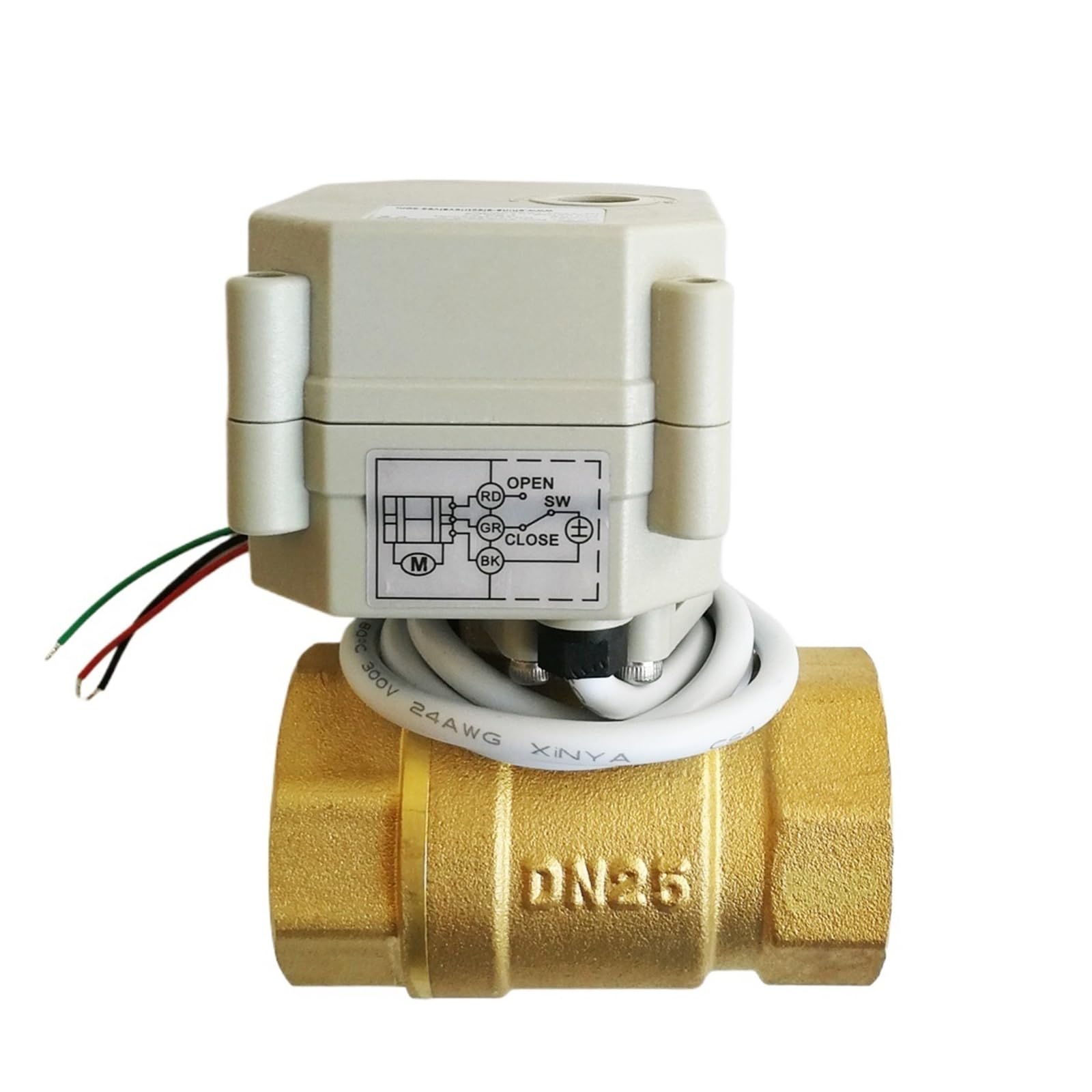 Válvula de Bola, Válvula De Bola Latón/acero Inoxidable, Proporcional 1'', Voltaje DN25 2 Vías For Control Modulación Agua(SS304,BSP_DC9V-24V_0-10)