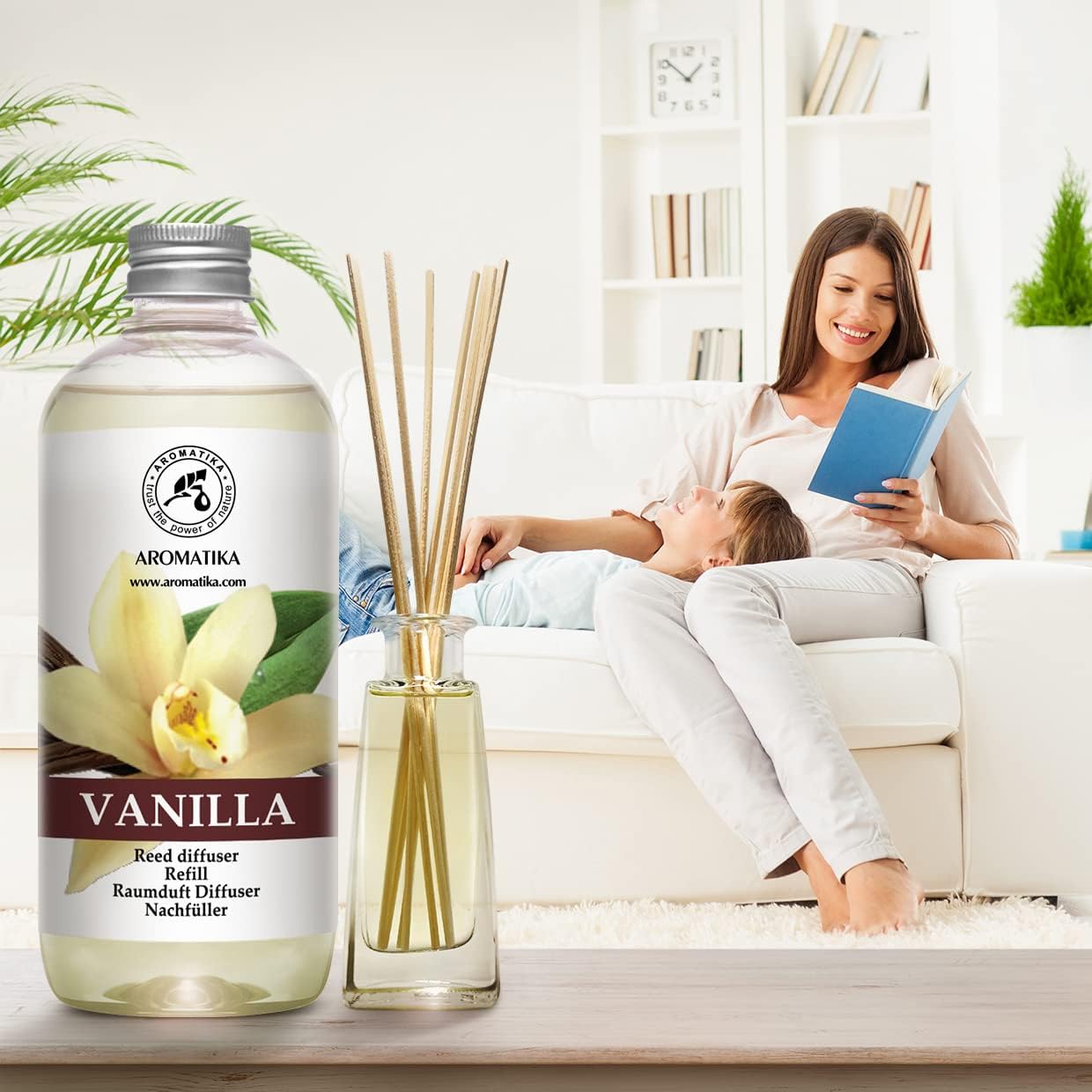 Reed Diffuser Refill Vanilla 3 * 17Fl Oz - 3x500ml - Fragrance Oil Reed Diffuser Refill - Home Fragrance - Vanilla Scent - Room Freshener - Vanilla Aroma 50.7 Fl Oz - Fresh and Long Lasting - Image 3