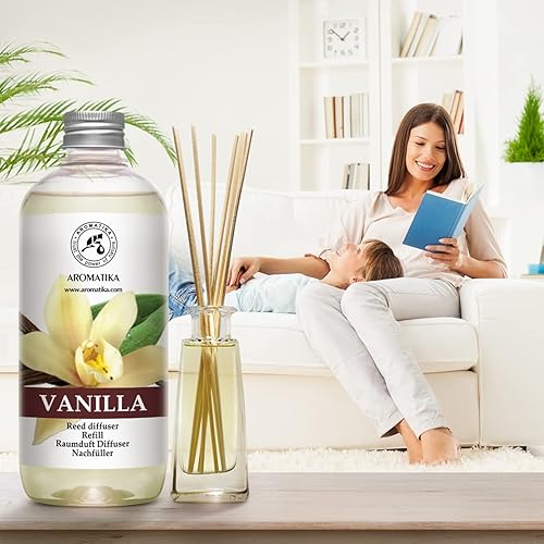 Miniatura 8 de Juego de repuesto para difusor de varillas de vainilla y jazmín con aceite esencial de jazmín, 34 onzas líquidas, 2 x 16.9 fl oz, repuesto para