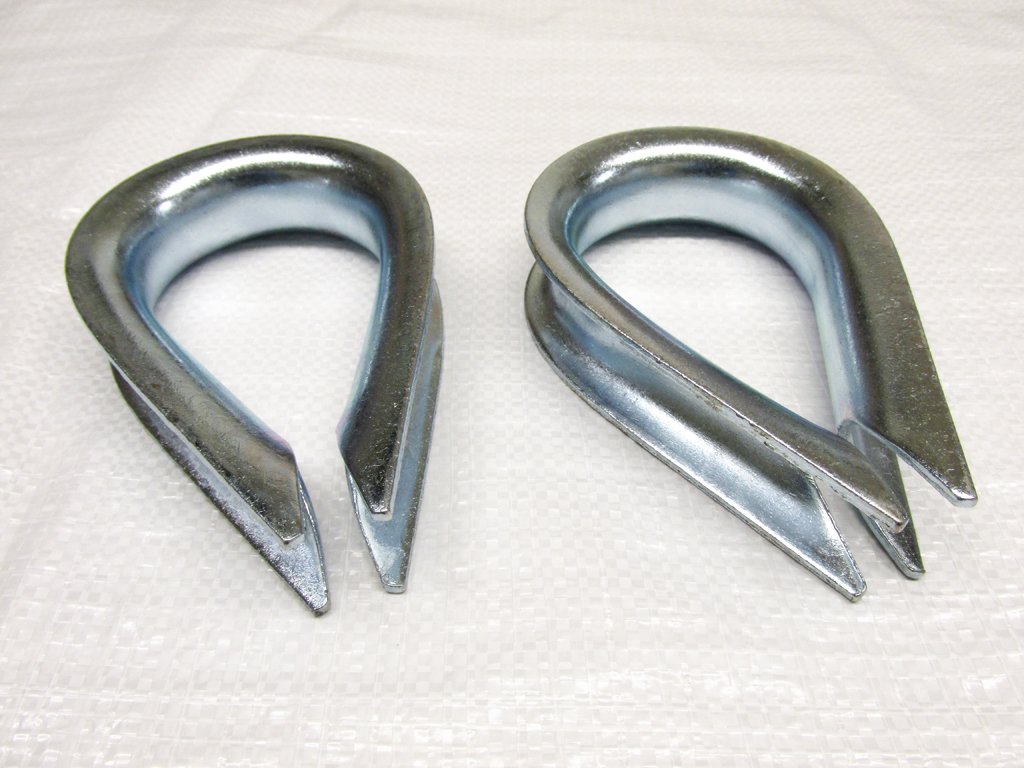 Secure Fix Direct Light 32Mm Wire Rope Thimbles X2 - Galvanised Steel Commercial Loop