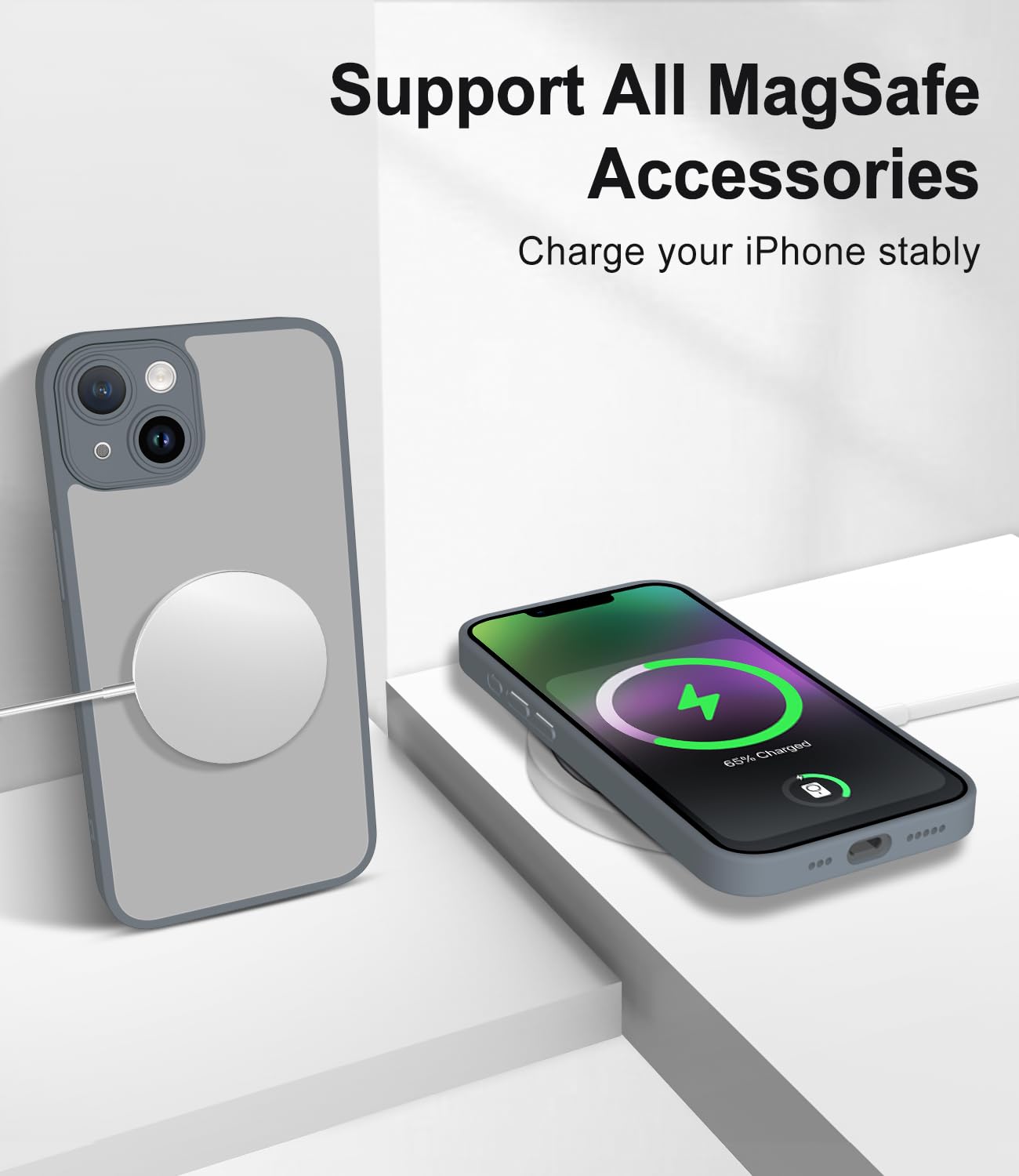 Mootobo for iPhone 14 Case 6.1 inch, Matte Shockproof Bumper Phone Cover - Image 3