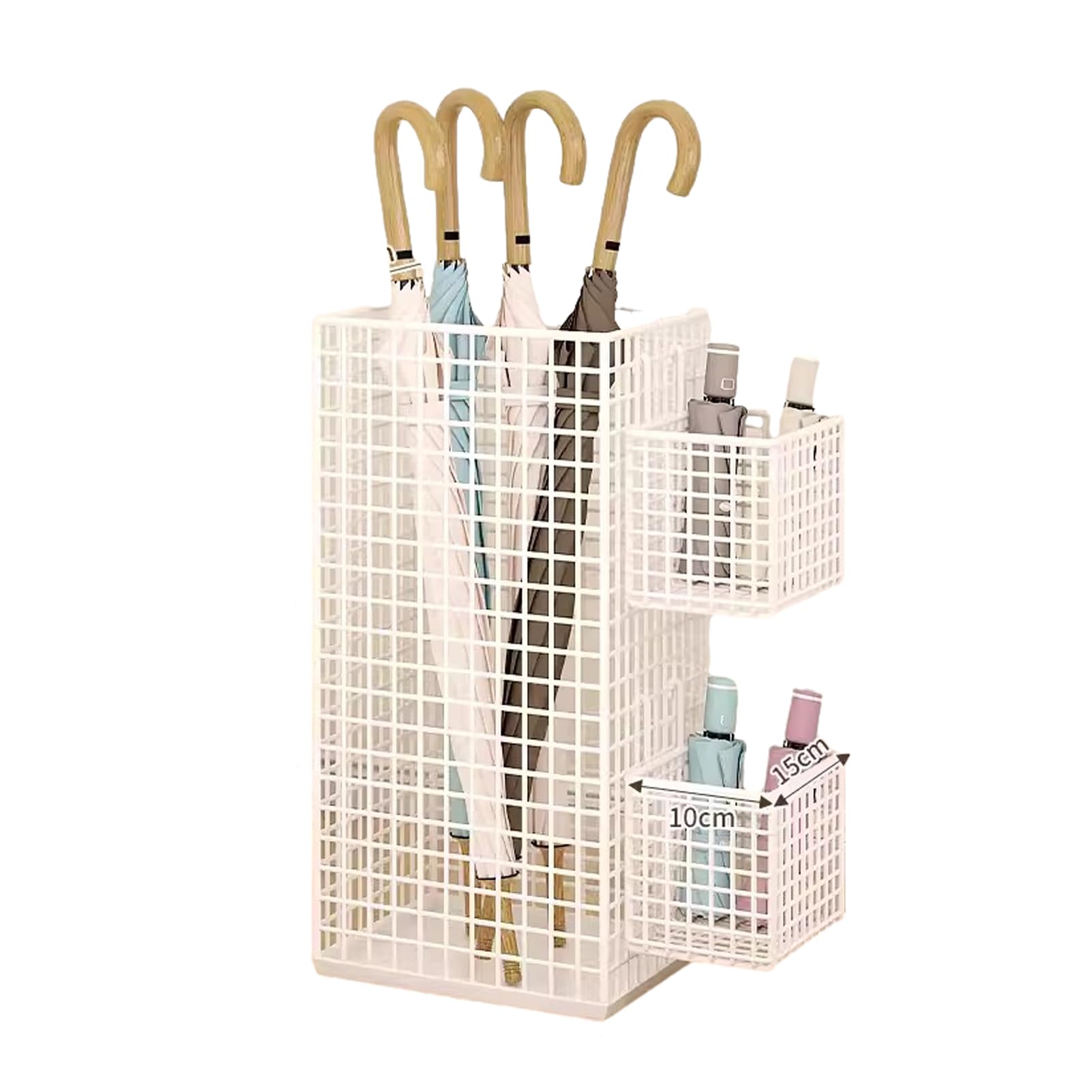 FCXWEVR Multifunctional Umbrella Stand for Entryway Stylish Independent Umbrella Holder Decorative Cane Holder Modern Office Entry Umbrella(White D)