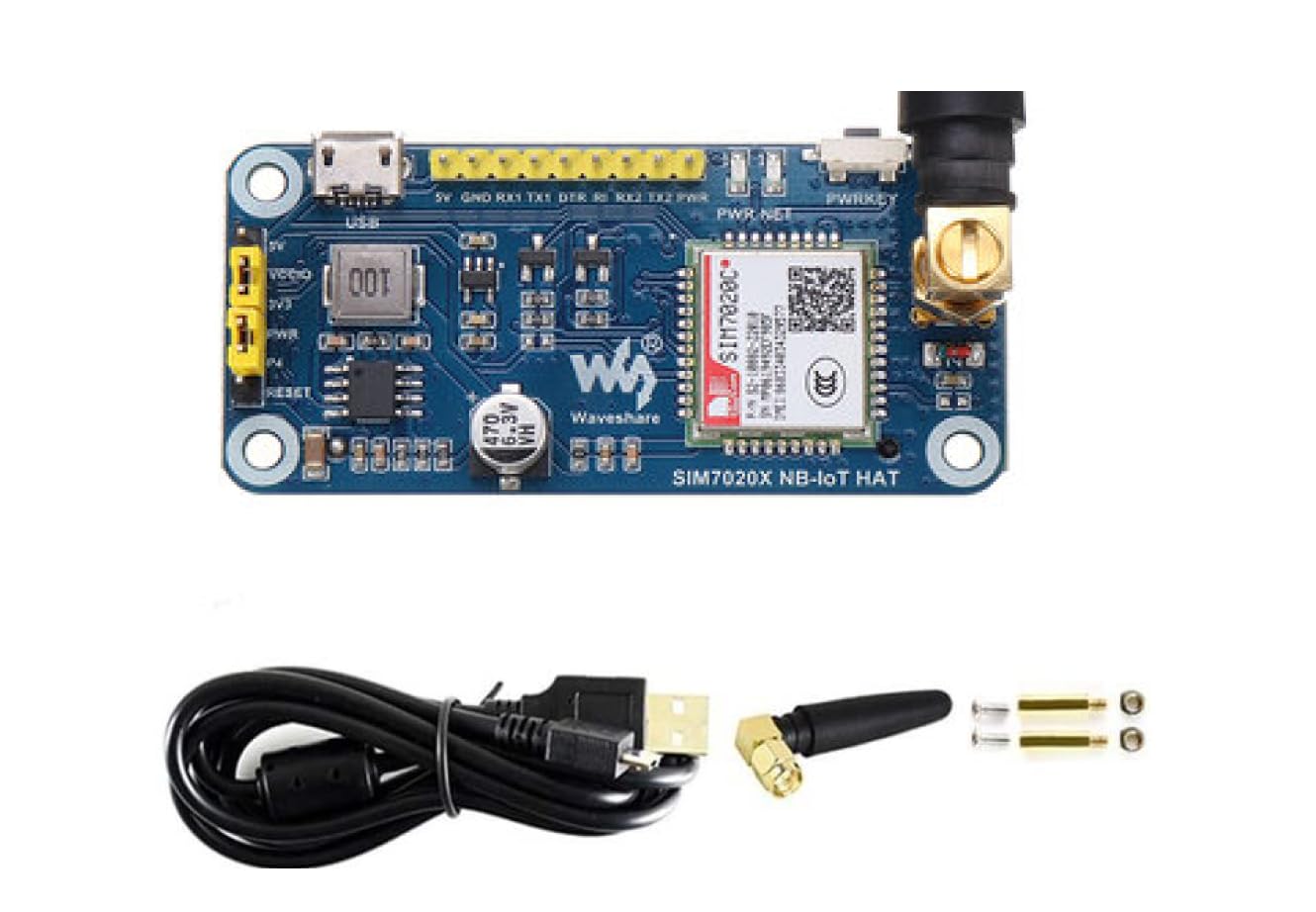 SIM7020 Waveshare NB-IoT HAT Supports STM32, AVR, ARM, MSP430, RPi | LTE Cat-NB1 Cellular IoT for Low Power Applications