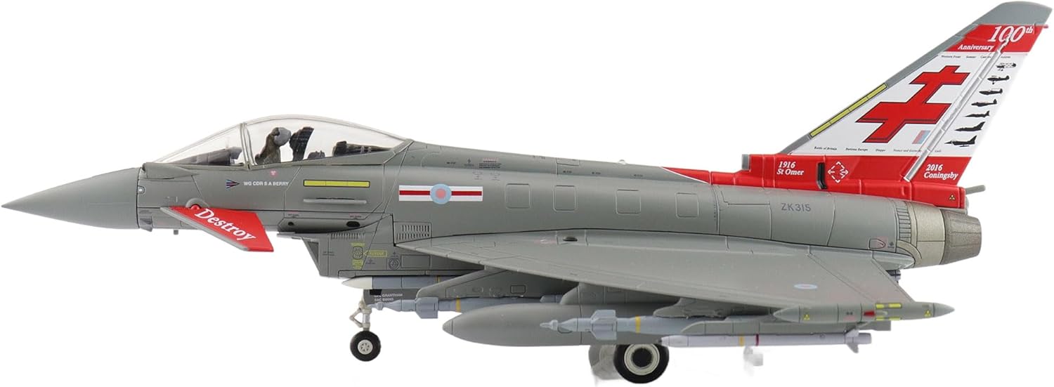 Hobby Master | 1:72 Scale Diecast Military Aircraft Replica | Eurofighter Typhoon ZK315, 41 Sqn., RAF Coningsby, 2015 | Model HA6624