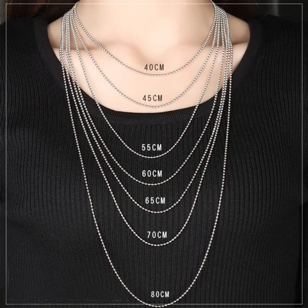 Breccaly 32 Inches Long Necklace Chains Sterling Silver Men's