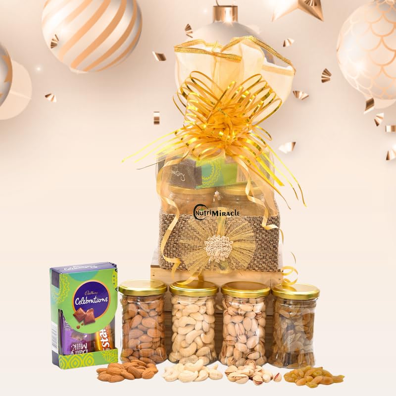 Image of NUTRI MIRACLE Thanksgiving Gift Box | Dry Fruits Hamper for Office and Home Celebrations
