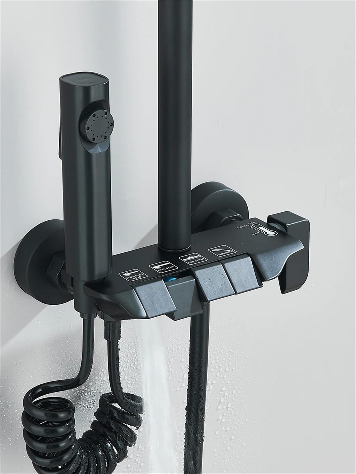 Kit de Douche de Pluie à 4 Voies avec Fonction Bidet, Ensemble de Robinet de Finition chromé pour Salle de Bain, tête de pulvérisation à Main de mélangeur à Froid Chaud avec Installation Facile
