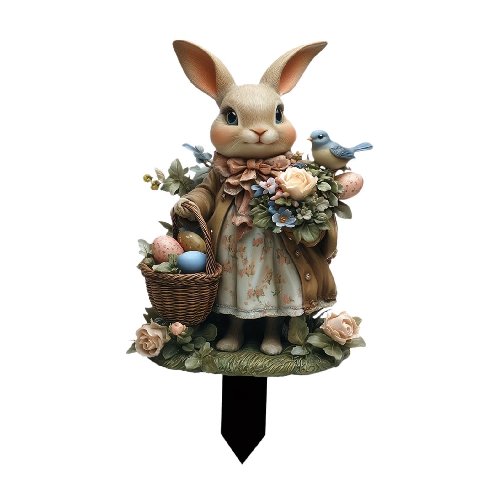 Bunny Garden Stake Cute 2D Flat Yard Stake for Lawn Decoration Outside|Home & Garden | Home D?©cor | Figurines|1 Bunny Garden Stake-image-26