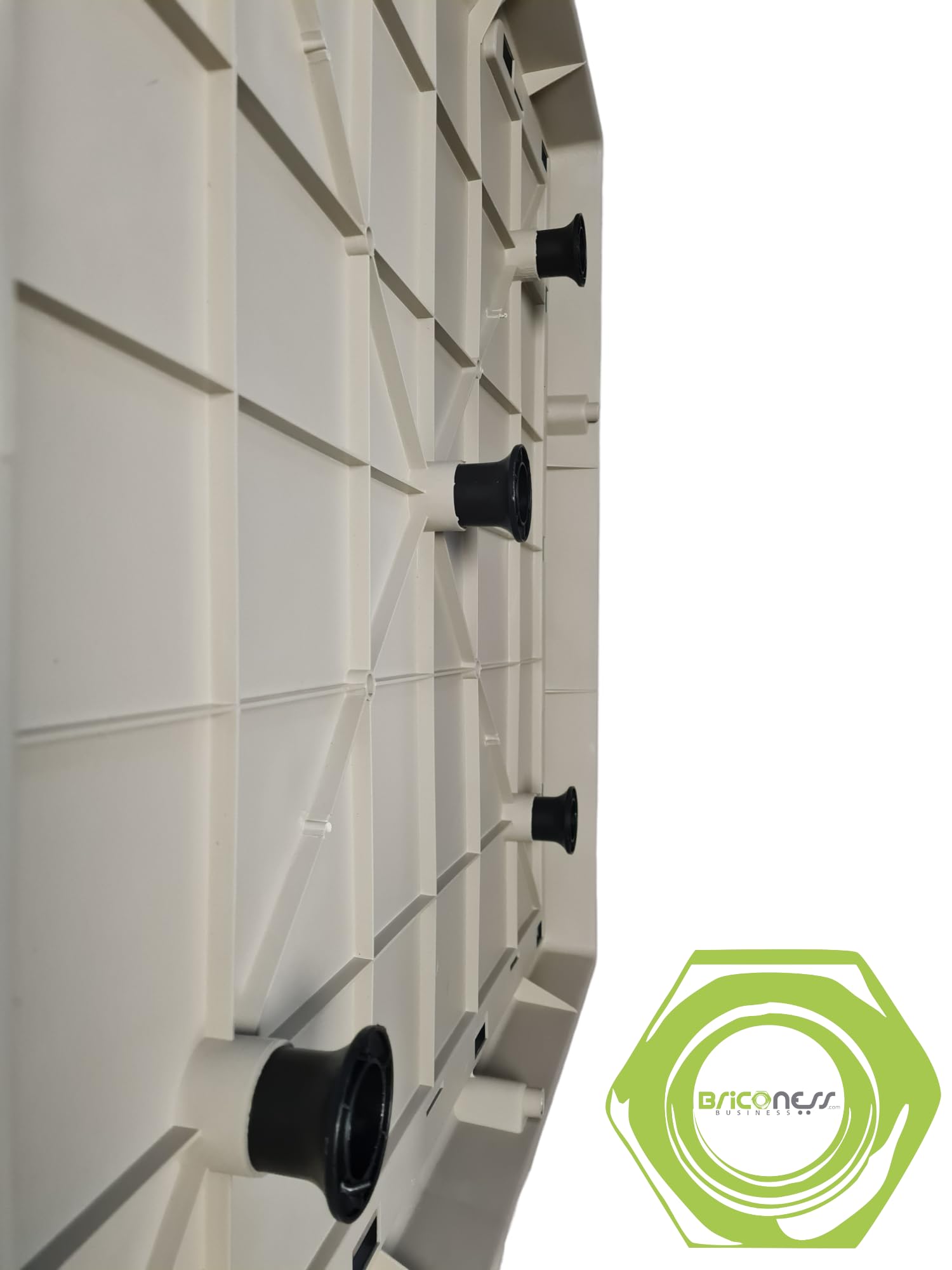 Caseta para perros de jardín exterior de resina talla grande beige con techo rojo L90xP92xH89 cm