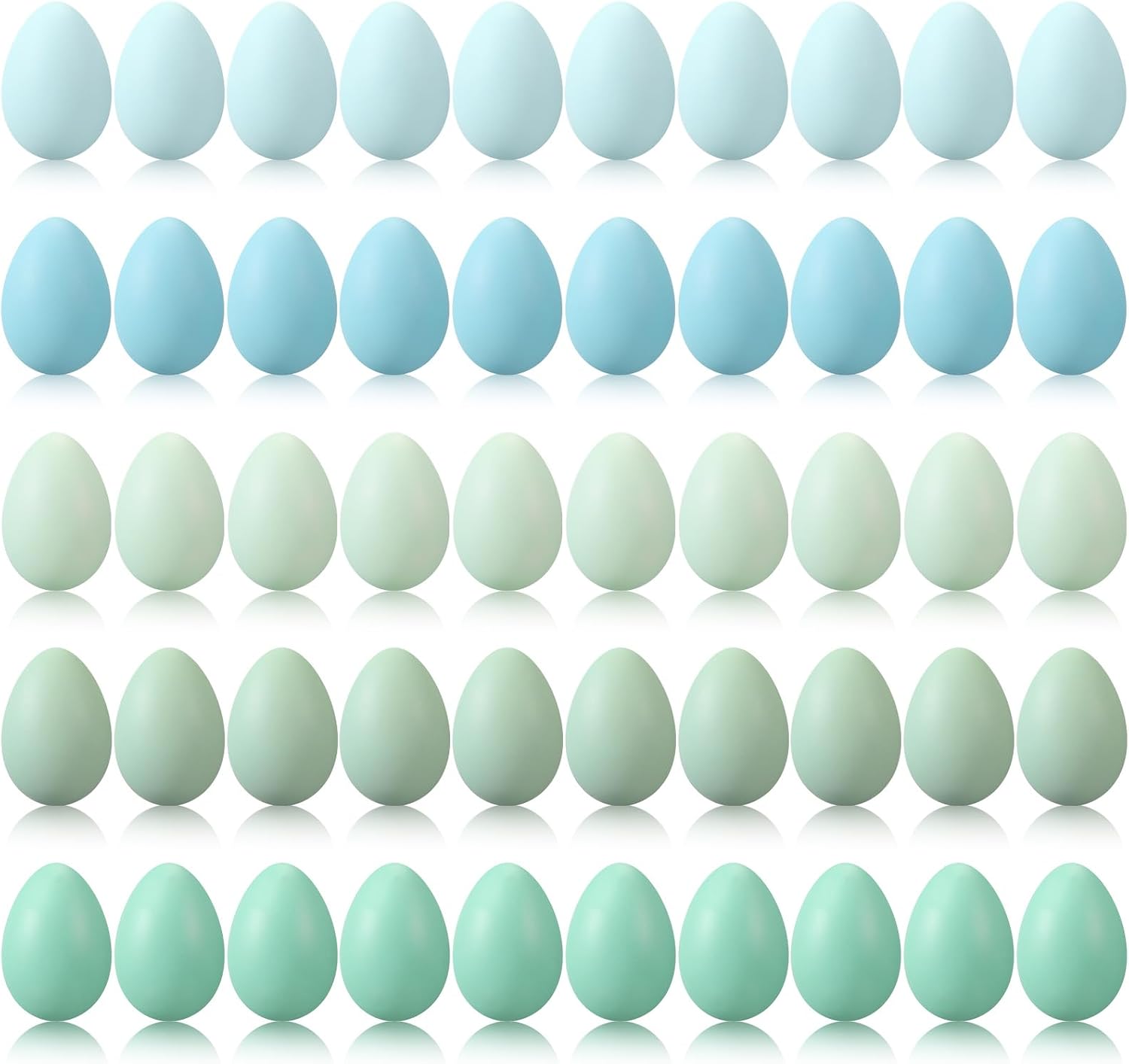 Beeveer 50 Pcs Plastic Easter Eggs Bulk for Easter Hunt 1.6 x 2.4 Inch Colorful Hanging Plastic Eggs for Basket Fillers Party Favor DIY Crafts Decoration(Lovely Color)