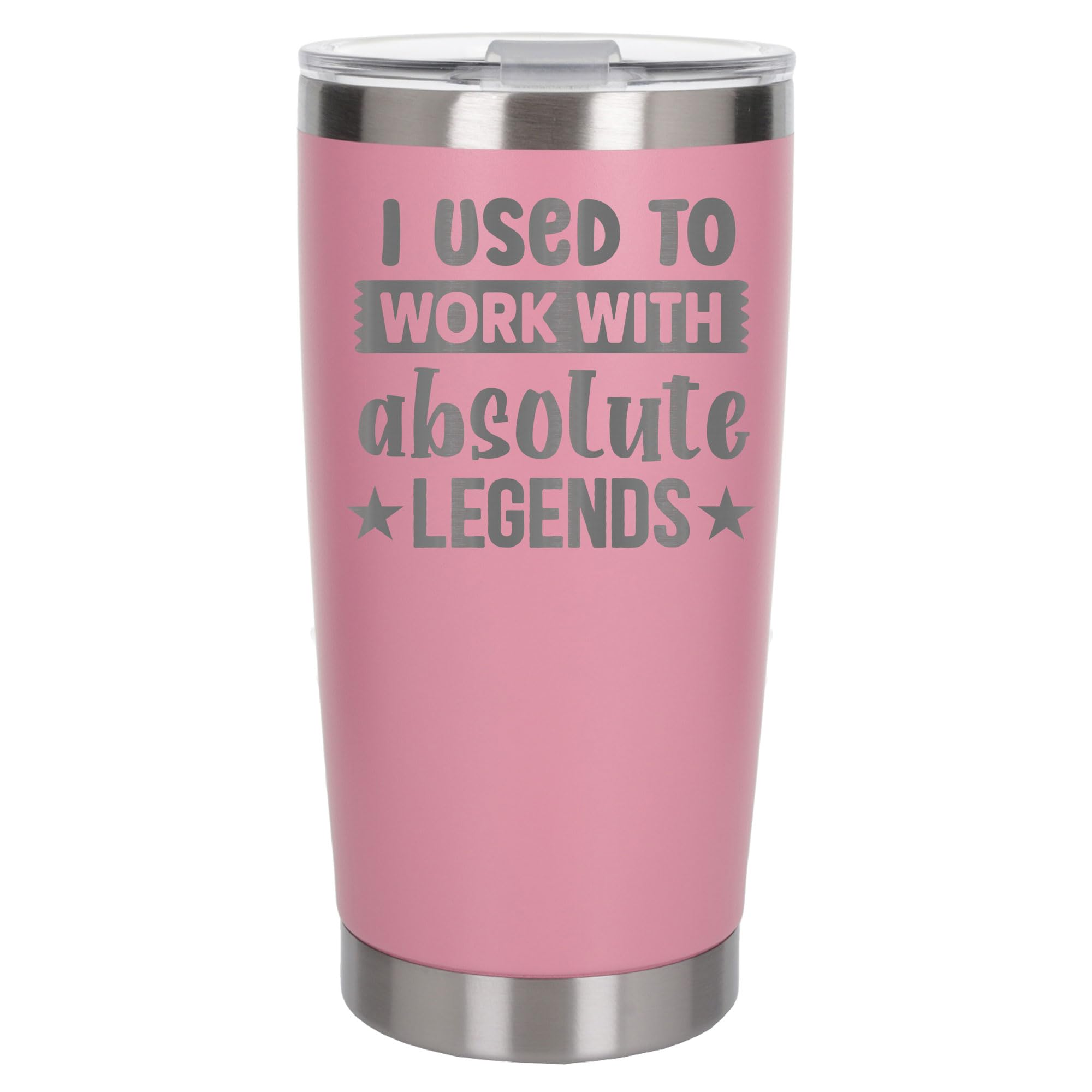 Always Looking Good I Used to Work with Absolute Legends Engraved Insulated Travel Mug Going Away Gift for Coworkers New Job Light Pink Thermal Coffee Flask Travel Mugs with Lids