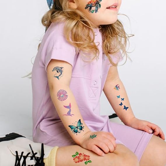 CHARLENT Temporary Tattoos for Kids, 320 Styles, 36 Sheets