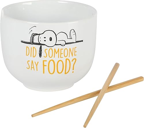 Miniatura 4 de Peanuts Snoopy Foodie Ramen - Tazón de fideos de cerámica con palillos (6 pulgadas)