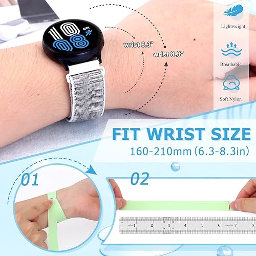 Miniatura 5 de Correas de reloj deportivas de nailon de 0.709 in de liberación rápida compatibles con Garmin Venu 3SVenu 2SVivoactive 4SVivomove 3SActive SFossil