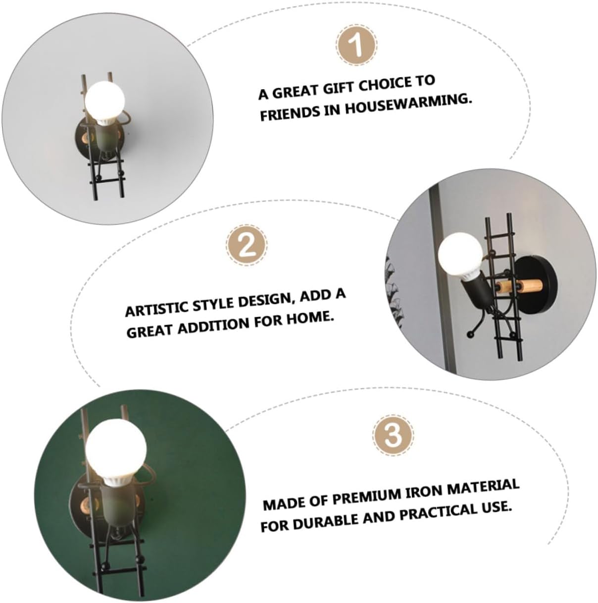 Artistic Climbing People Wall Lamp with Bulb Unique Shaped Creative Light Fixture for Bedroom Staircase and Hallway Decor