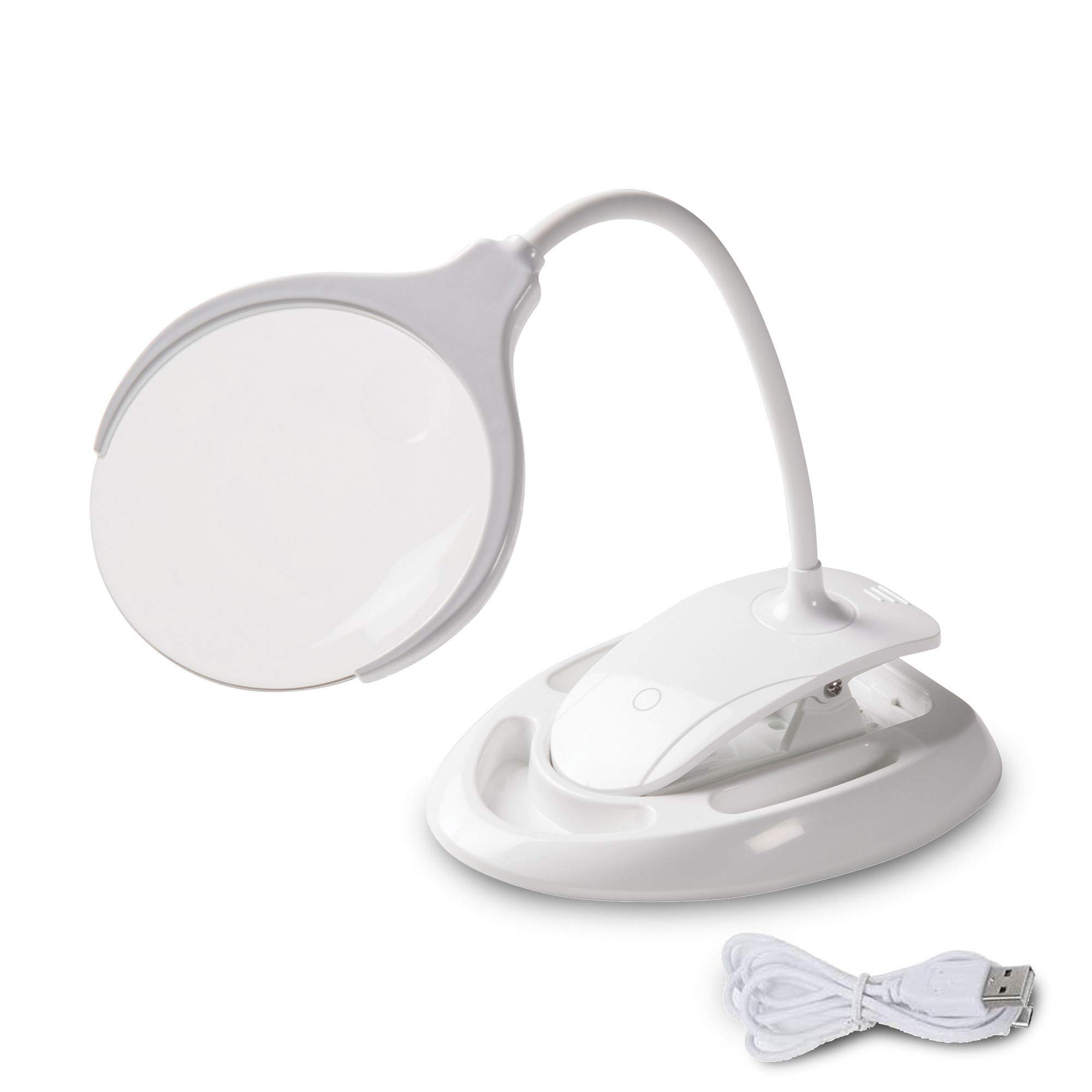 Velamp Lord Lampada LED Ricaricabile con Lente 3×/​8× – Illuminazione Dettagliata, Ricaricabile, Design 2-​in-​1 con Perno o Clip