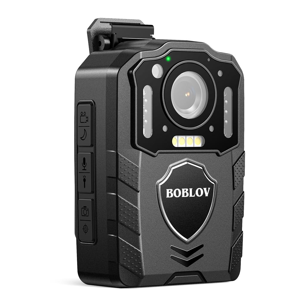 BOBLOV KJ25 1080P 128 GB Körperkamera, Body Cam, 3000 mAh mit 10–13 Stunden Aufnahmezeit, Body Camera mit Nachtsicht, für Lieferungen, Strafverfolgung (128GB)