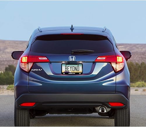 Miniatura 4 de iPick Image Hecho para Honda HR-V Dual Logo Marco de matrícula de metal negro