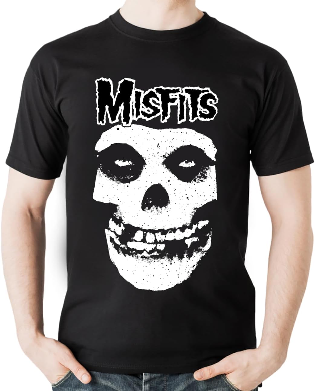 Misfits Shirt Band Apparel Distressed Skull Logo Graphic Printing Vintage 80s Concert Classic Unisex Shirts Youth Fit Black - Image 2