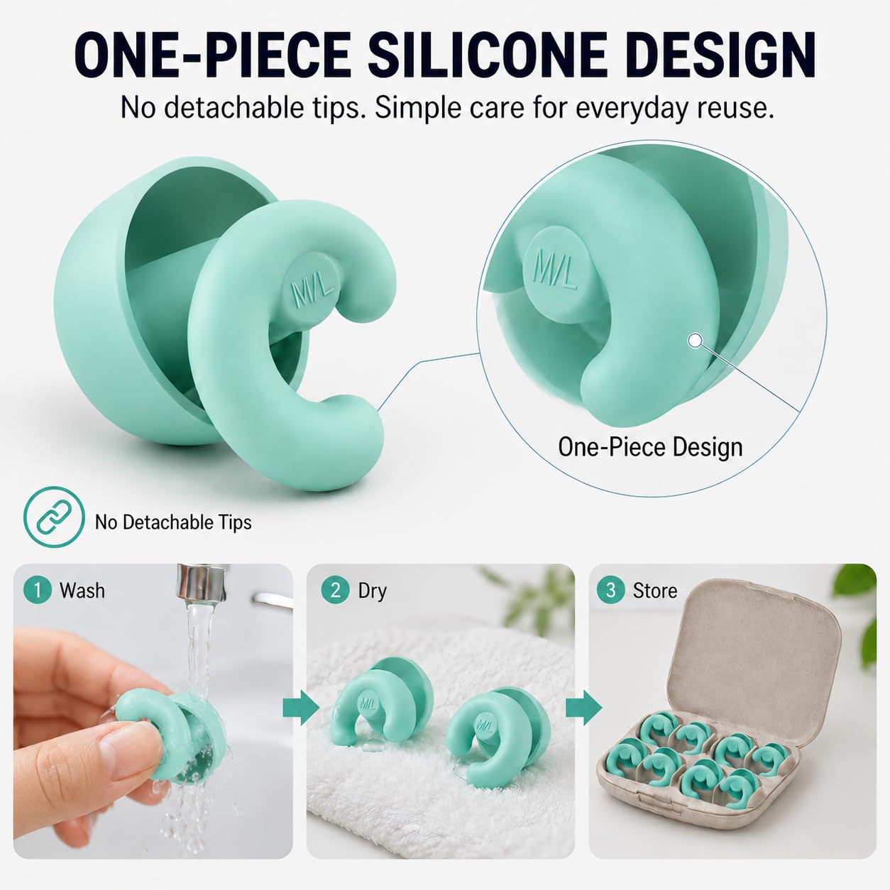 4 Pairs Sleep Ear Plugs for Side Sleepers, NRR 33dB, Soft Silicone — Amazon image 8